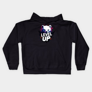 Level Up Polar Bear Gamer Kids Hoodie